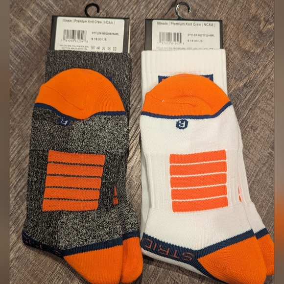 NWT Strideline University of Illinois socks size L - Picture 2 of 2